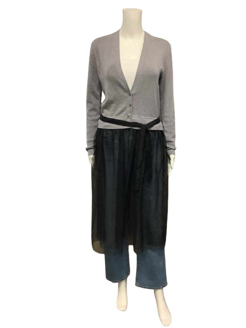 Nic + Zoe Cardigan Sweater Maxi Organza Size: S